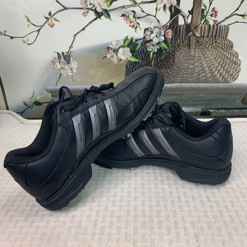 Adidas D 3000 Mens Size 9.5 Black Golf Shoes soft spike Z-Traxion AdiWEAR - Picture 8 of 9